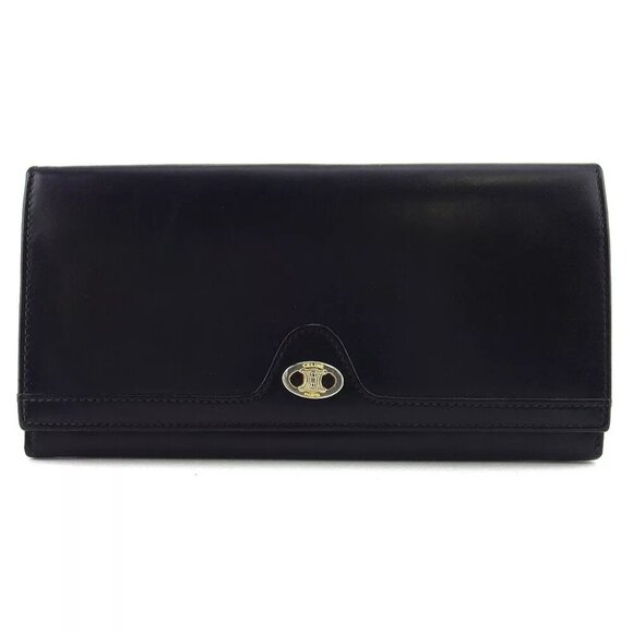 CELINE Long Wallet Trionf Leather Authentic Used - Picture 1 of 9